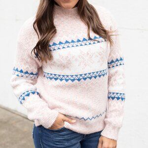 Peach Snowflake Mock Neck Sweater 2XL Curvy NWT